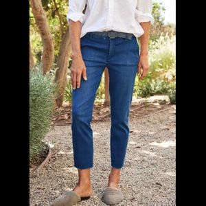 Frank & Eileen Wicklow Italian Performance Denim Chino In Blue Denim Wash
